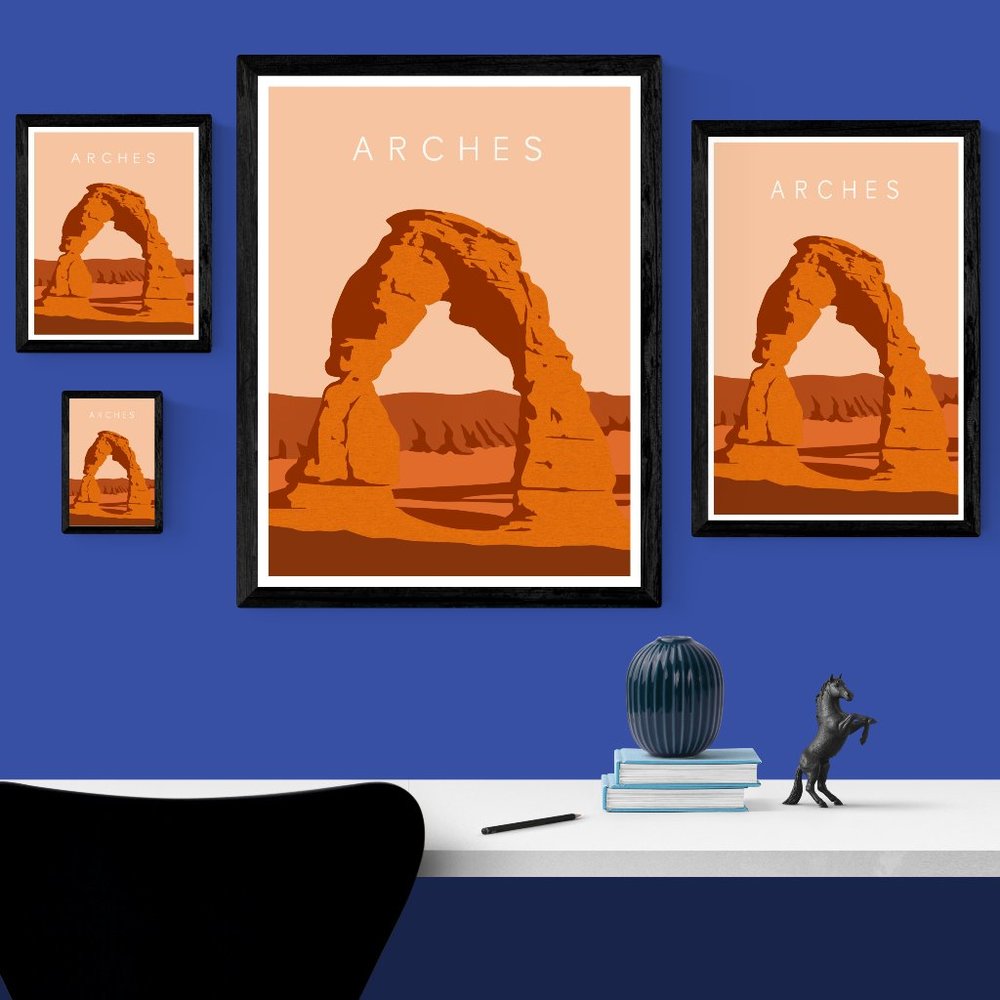 Arches National Park Poster Art Print 8x10 | 12x18 | 18x24 | Minimalist